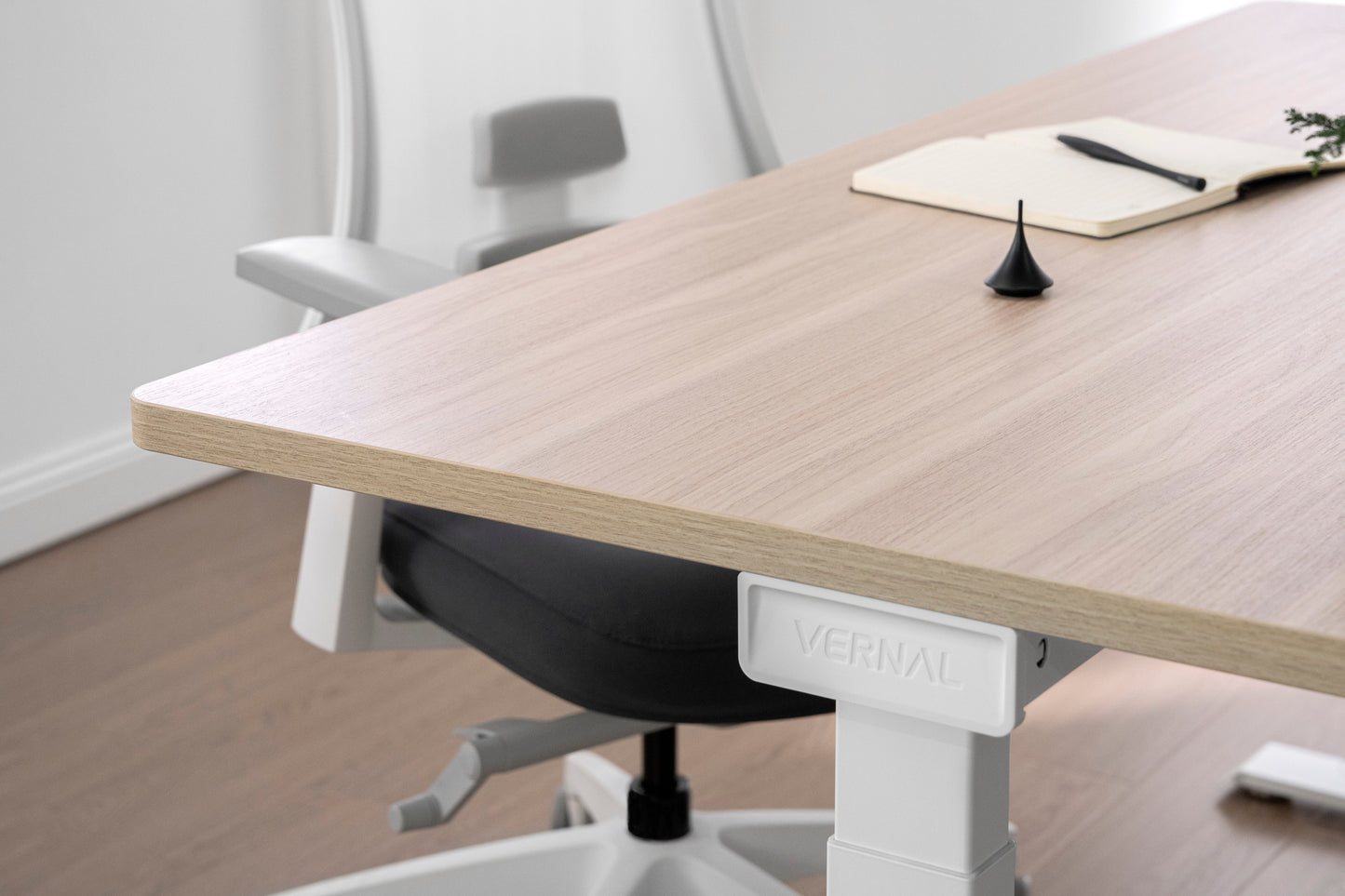 Vernal Standing Desks - Light Walnut/White