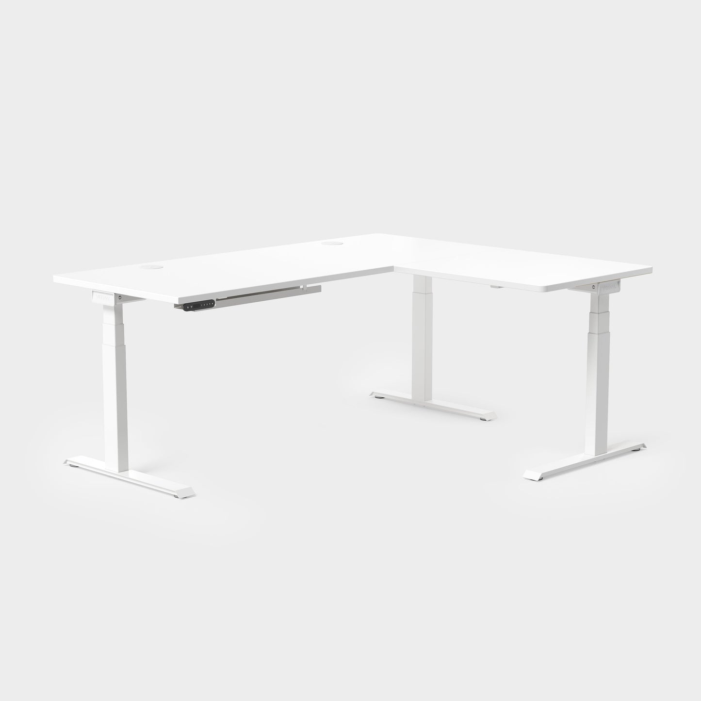 Vernal L-Shaped Standing Desks - White/White