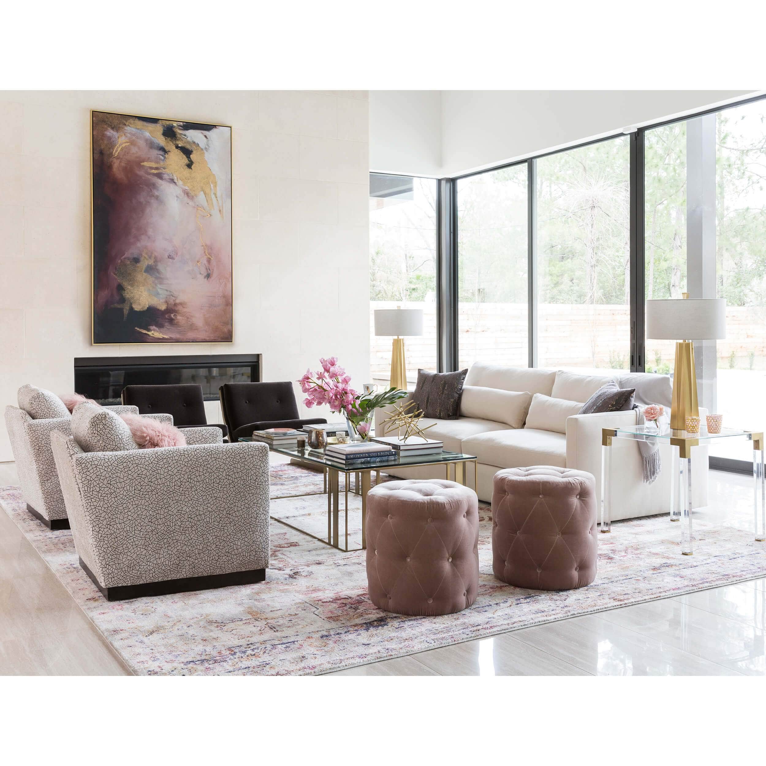 Ceramic table lamp with a gently curved body and soft linen drum shade, diffusing a warm, ambient glow—ideal for adding cozy elegance and sculptural charm to living spaces-2