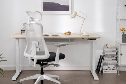 Vernal Standing Desks - Light Walnut/White