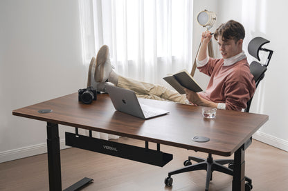 Vernal Standing Desks - Walnut/Black