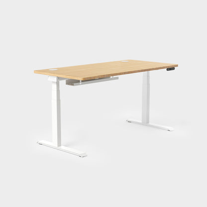 Vernal Standing Desks - Natural Bamboo/White