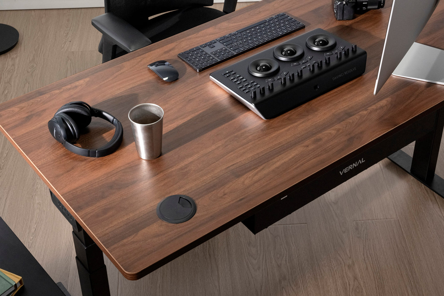 Vernal Standing Desks - Walnut/Black
