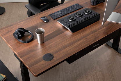 Vernal Standing Desks - Walnut/Black