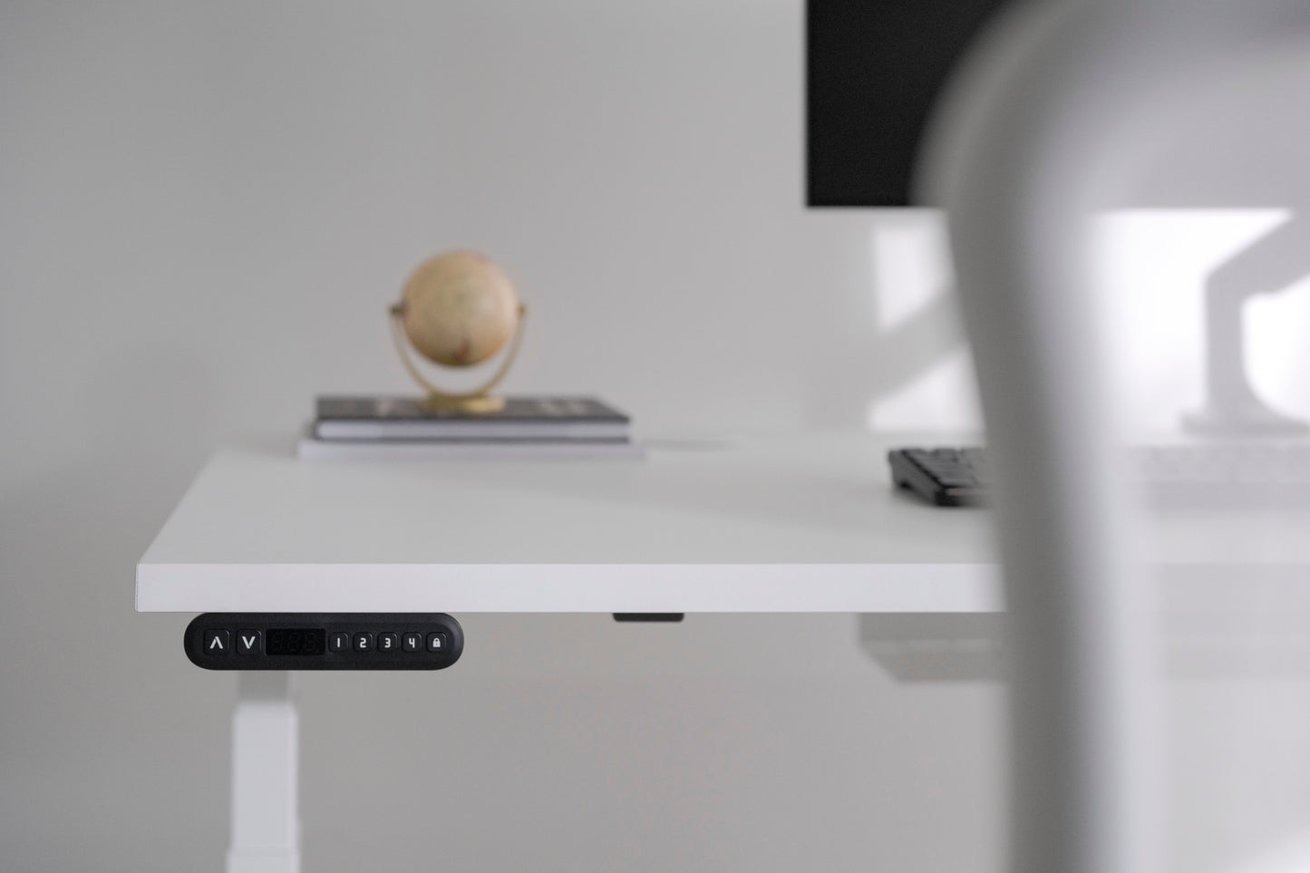 Vernal L-Shaped Standing Desks - White/White