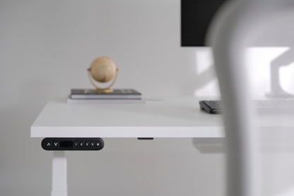 Vernal L-Shaped Standing Desks - White/White