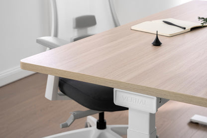 Vernal Standing Desks - Light Walnut/White
