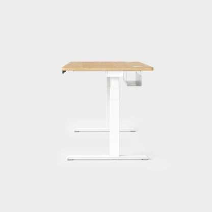 Vernal Standing Desks - Natural Bamboo/White