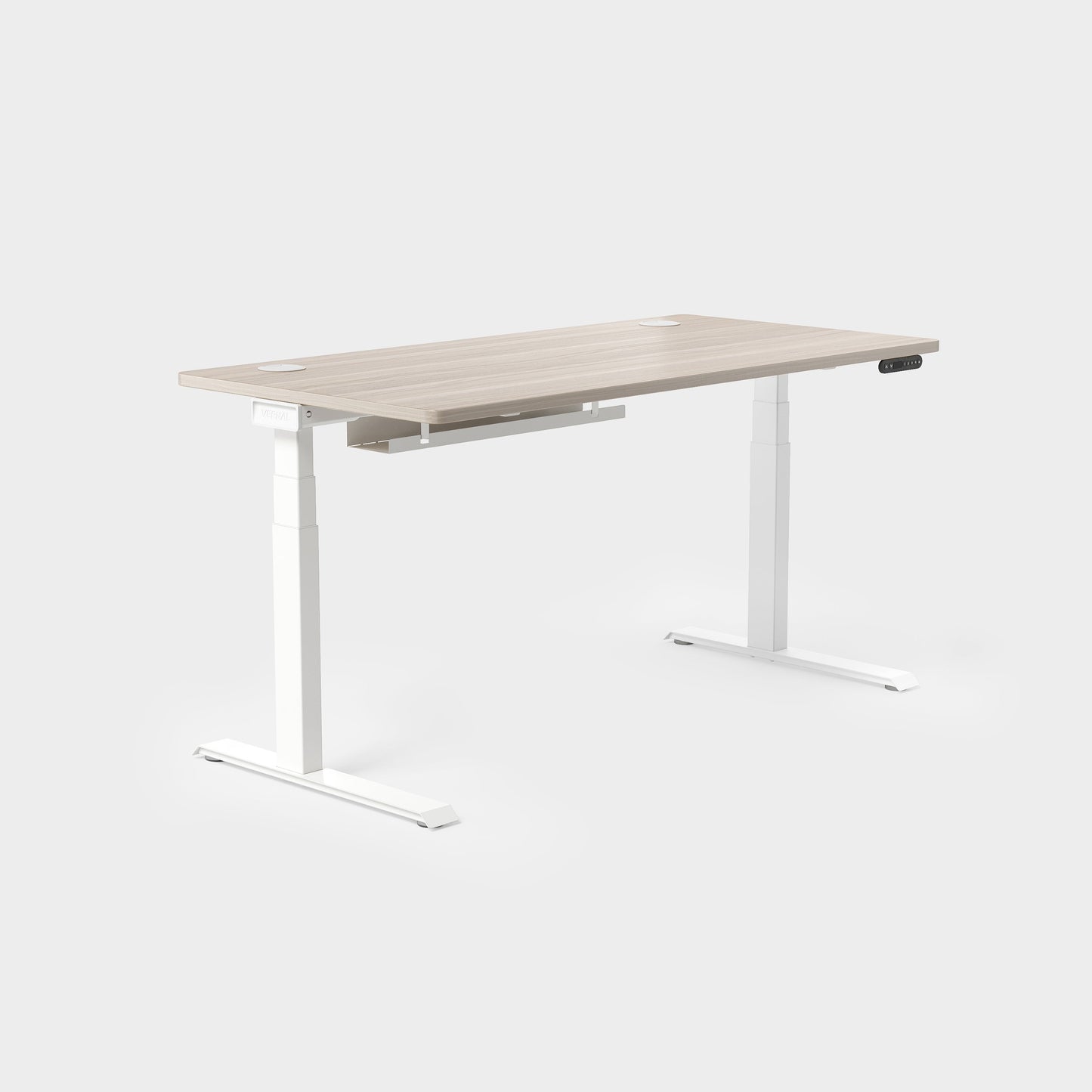 Vernal Standing Desks - Light Walnut/White