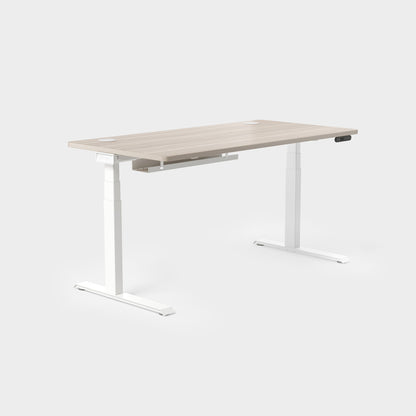 Vernal Standing Desks - Light Walnut/White