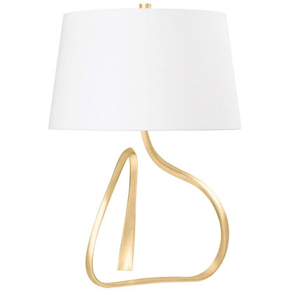 Ceramic table lamp with sculptural, flowing base and soft glow effect—elegant form that radiates ambient light and artistic charm-3